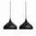 Pack x2 Lámparas Colgantes Bambú Metal E27 Diseño Nórdico Negro
