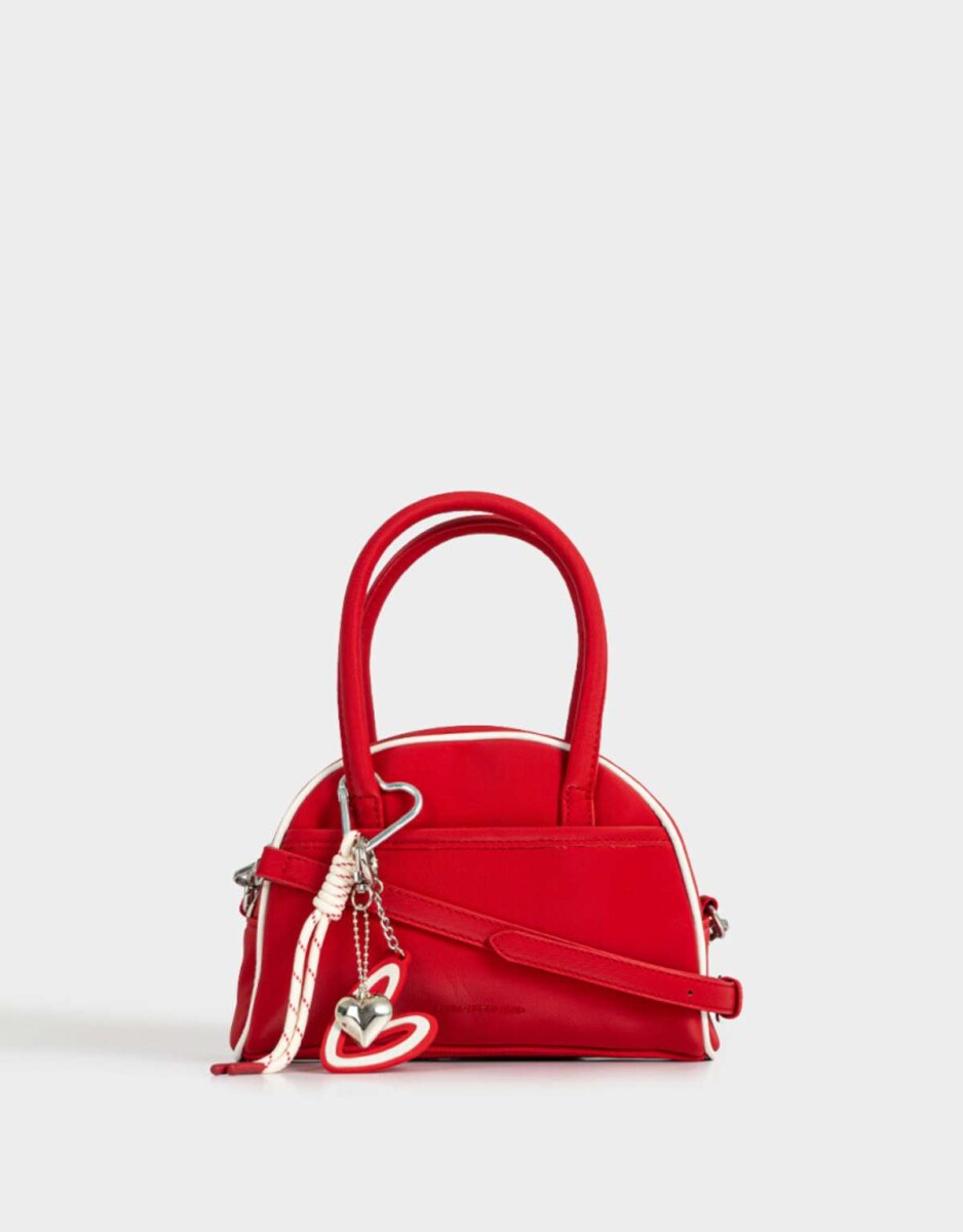 Cartera Bowling Con Charm - Rojo Burdeaux 