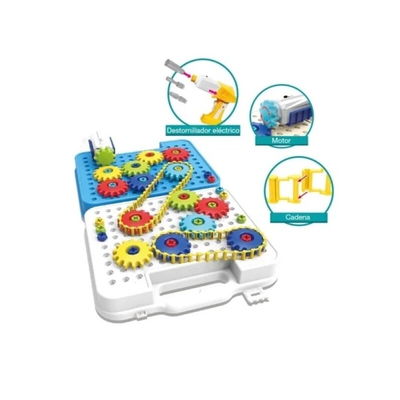 206 Piezas Bloques Eléctricos DIY – Caja de Herramientas 206PCS ELECTRIC DIY GEAR BLOCK - TOOL BOX BATTERY?2*AA NOT INCLUDE