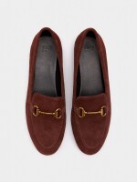 Mocasines De Piel Con Hebilla canela