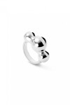 ANILLO EN ALEACIÓN DE METALES BAÑADO EN PLATA DE LEY Y TRES BOLAS CENTRALES Anillo