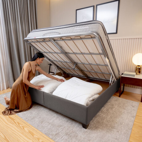 Cama baúl FLAT Gris - 2 PLAZAS