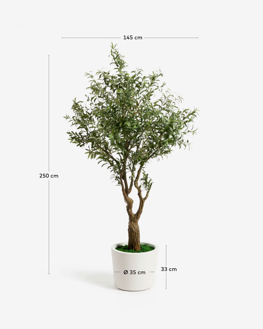 Árbol artificial Olivo con macetero blanco 250 cm. Árbol artificial Olivo con macetero blanco 250 cm.