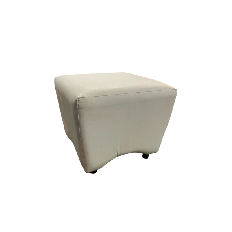 Puff tapizado en sintético - Producto con detalles. Puff tapizado en sintético - Producto con detalles.