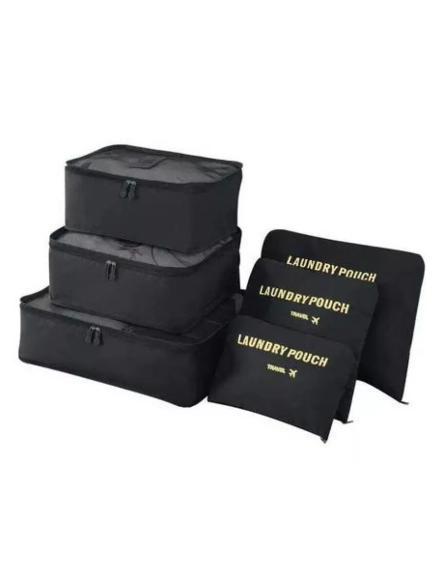 SET DE ORGANIZADORES DE VALIJA - NEGRO 