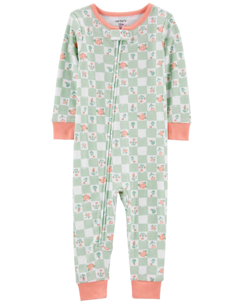 Pijama una pieza de algodón diseño floral 