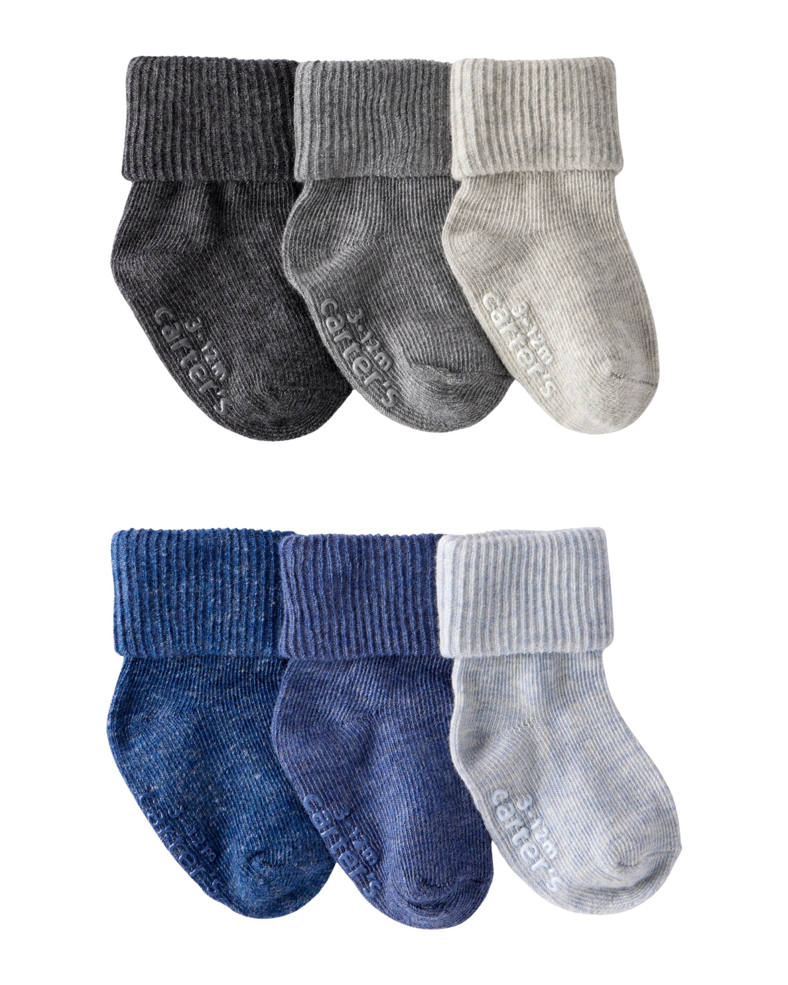 Pack seis pares de medias de algodón, con puños Sin color