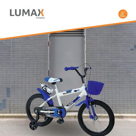 Bicicleta Urbana Infantil Rodada 16 Con Rueditas y canasto Azul