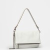 Bandolera Curve en cuero graneado Blanco