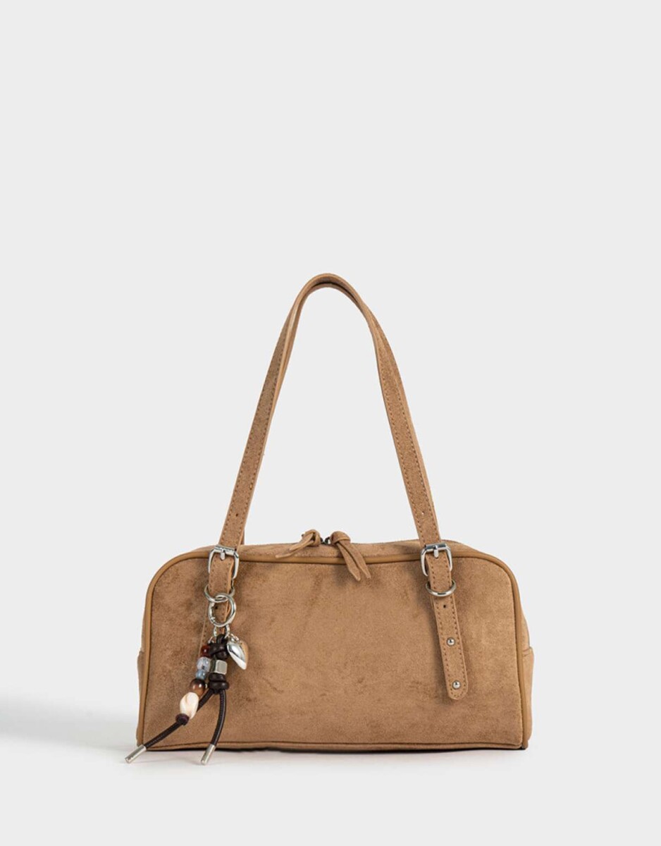 Cartera Bowling Suede Camel - Marron Camel 