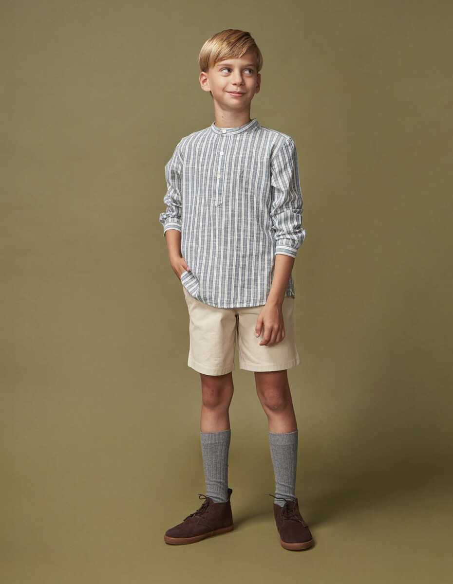 Camisa De Rayas - Petroleo 