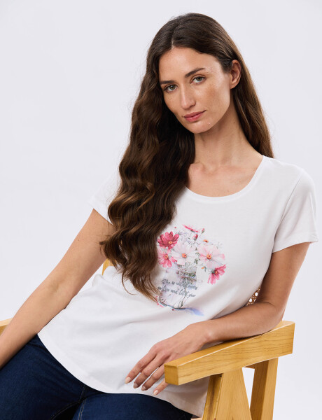 REMERA ESTAMPADA DE ALGODÓN Blanco