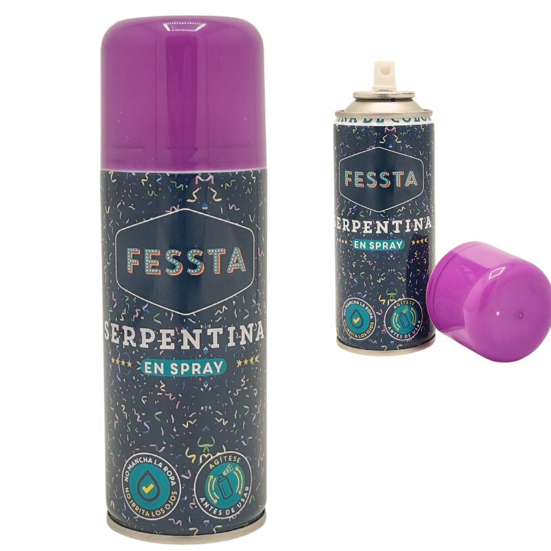 Serpentina de Colores en Spray Fessta 250ml Violeta