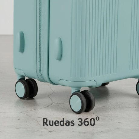 Valija Carry On Rígida Cierre Expandible Candado Ruedas 360° Celeste