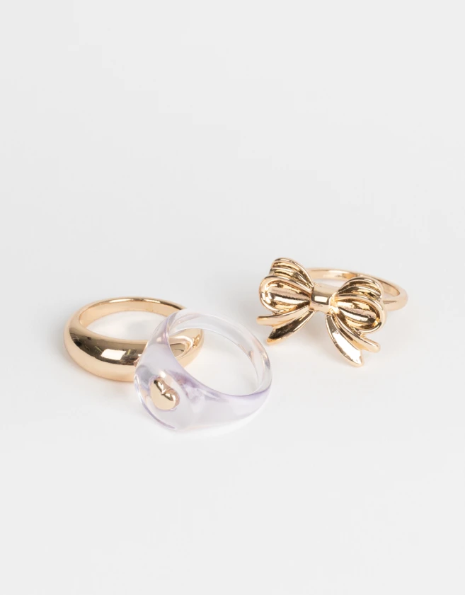 Sets Anillos Con corazón Sets De Anillos Con Corazon - Dorado