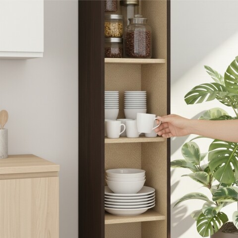 Multiuso Panelero Marrón 1 Puerta 4 Estantes MDP Multiuso Panelero Marrón 1 Puerta 4 Estantes MDP