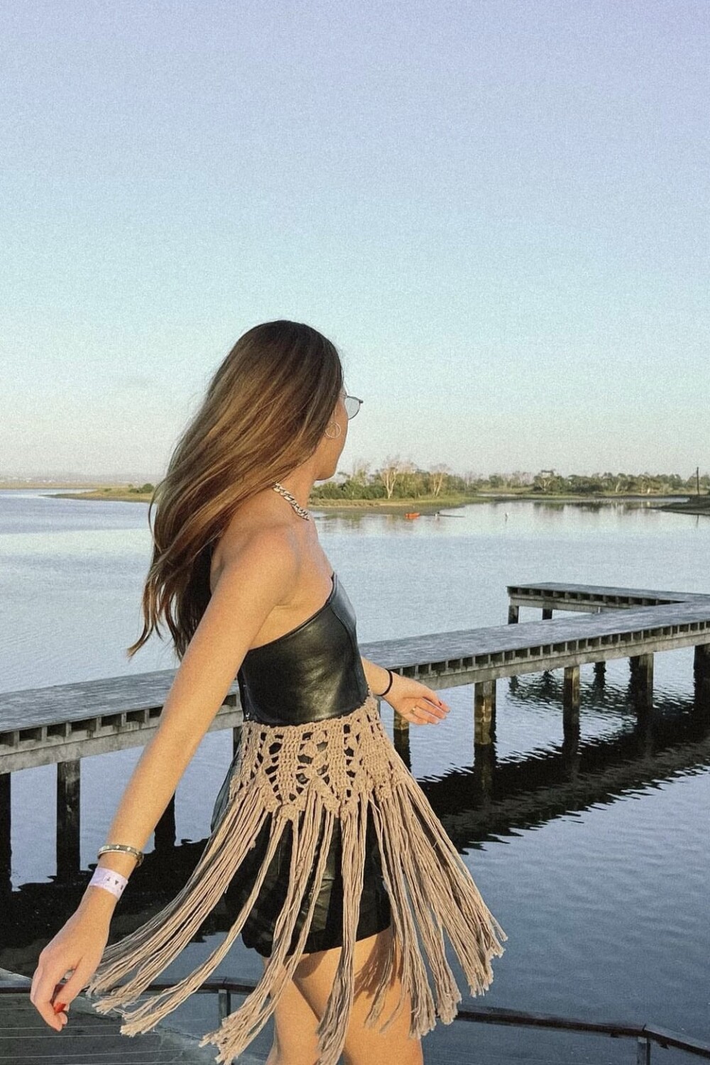 Top Util Crochet Negro