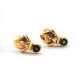 Caravanas Oro 18K Brillantes Y Esmeralda Caravanas Oro 18K Brillantes Y Esmeralda