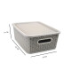 Caja organizadora símil ratán 12,5lt Cappuccino