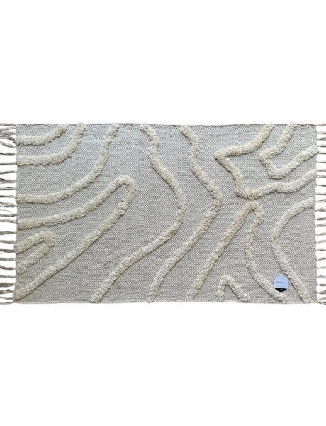 ALFOMBRA 69X114CM VETAS Y FLECOS BLANCA ALFOMBRA 69X114CM VETAS Y FLECOS BLANCA