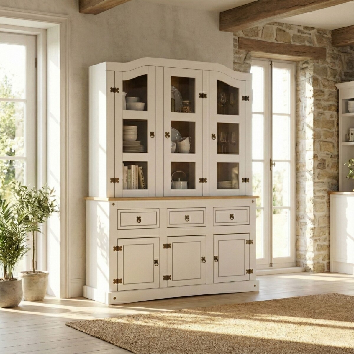 Cristalero 6 puertas - Linea mexicana - Blanco 