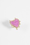 Anillo acero cora dorado