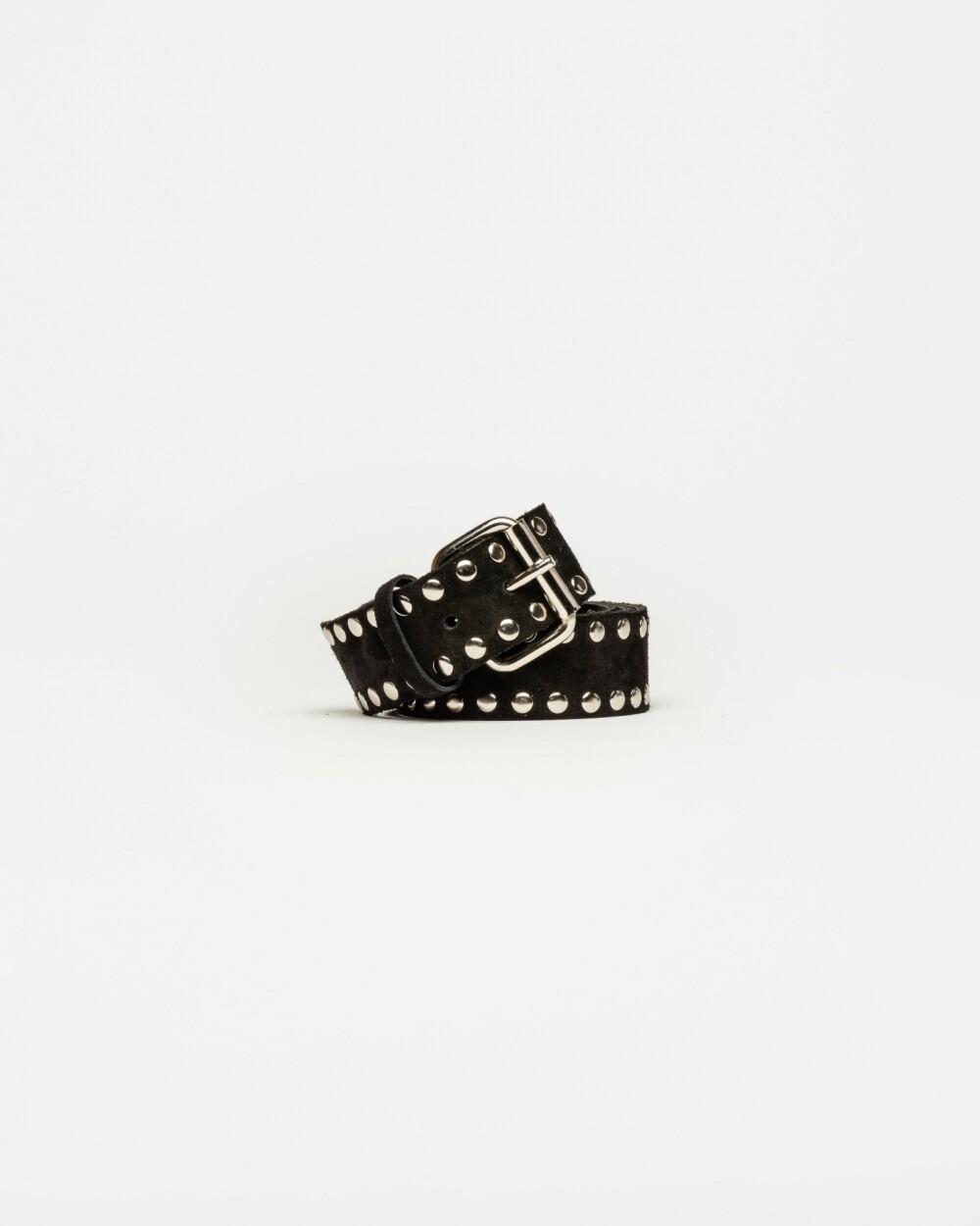 Cinturón Luna en cuero charol arrugado Negro