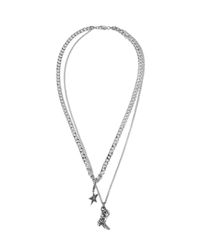 Twojeys Collar Boot Doble Cadena Plata 925 Twojeys Collar Boot Doble Cadena Plata 925