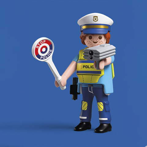 Inspector de Transito con Detector Velocidad Playmobil 11 Piezas U