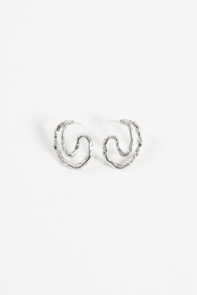 Caravanas wavy texture plateado