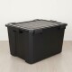 Set x2 Cajas organizadoras 80lts con 6 trabas NEGRO