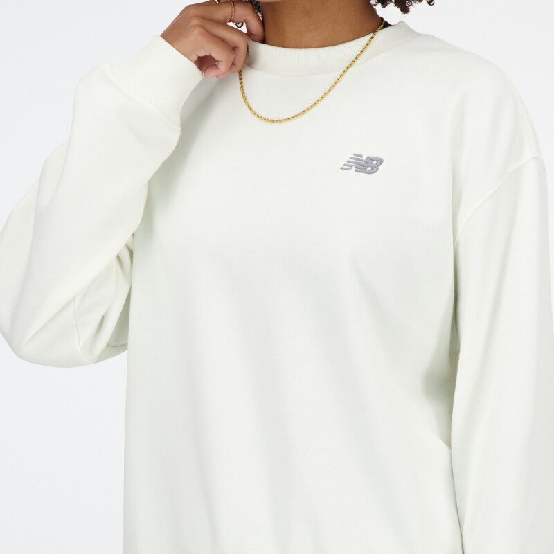 Buzo New Balance de Dama - FRENCH TERRY- WT41508SST WHITE