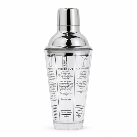 Coctelera de vidrio con medidas y recetas 400ml Sc