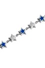 Blue Enameled Stars Bracelet Plata