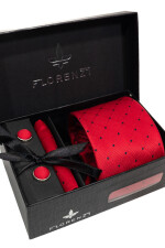 Set Corbata, pañuelo y gemelos ROJO