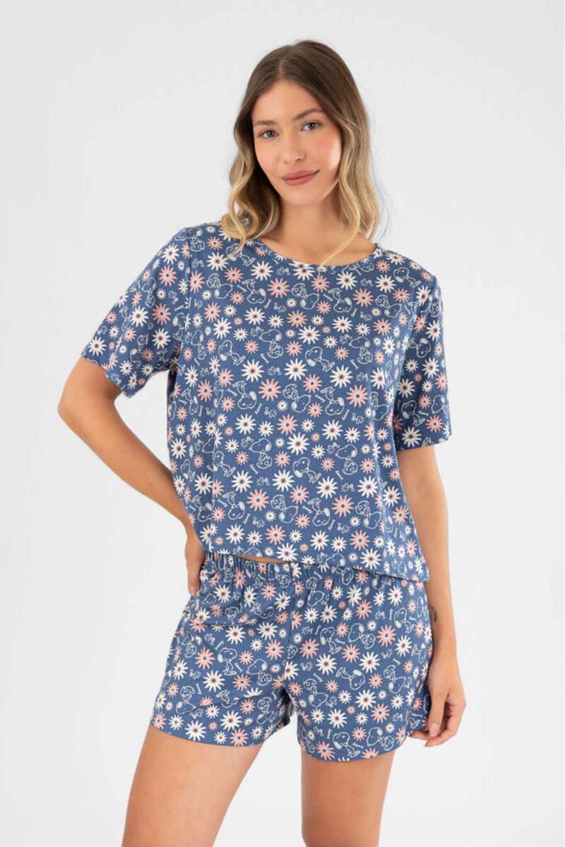 Snoopy peach pj - Azul 