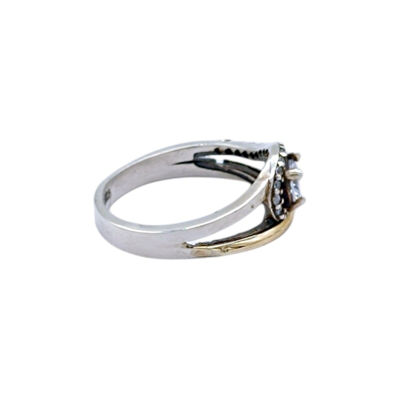 Anillo Halo-Plata y Oro-Piedra Zirconia-AN5251 conpiedra