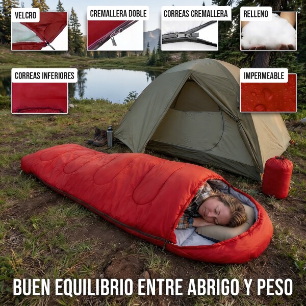 Sobre Saco Bolsa Dormir 2 M Capucha Aislante Camping Caza IMBACK Color Rojo Sobre Saco Bolsa Dormir 2 M Capucha Aislante Camping Caza IMBACK Color Rojo