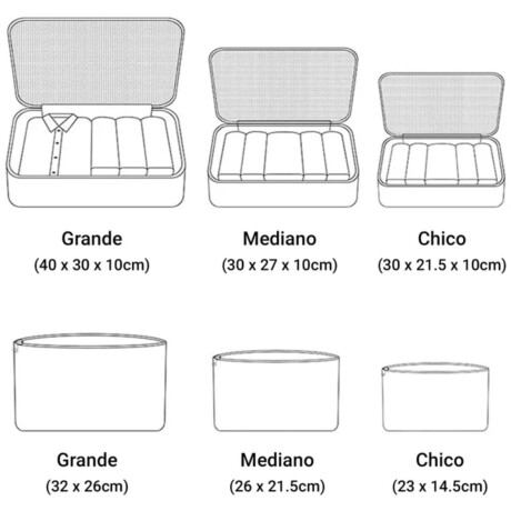 Set de 6 Organizadores de Valija Equipaje para Viaje Negro