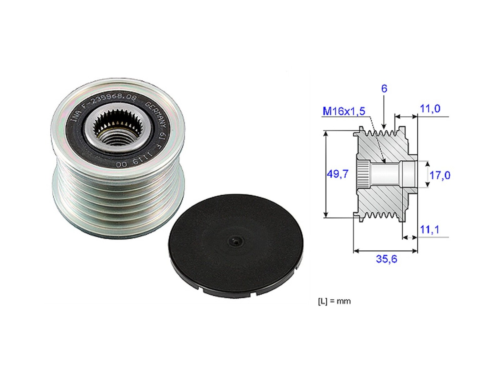Polea Alternador Marcha Libre Mercedes Benz E 320 Cdi (W211)/E 270 Cdi (W211) 00-07 