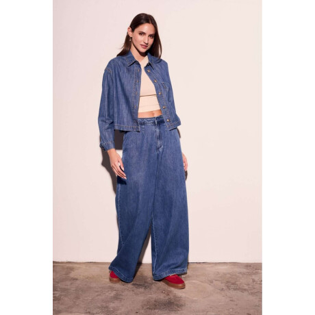 Jean Tiro Bajo Pinzas Denim