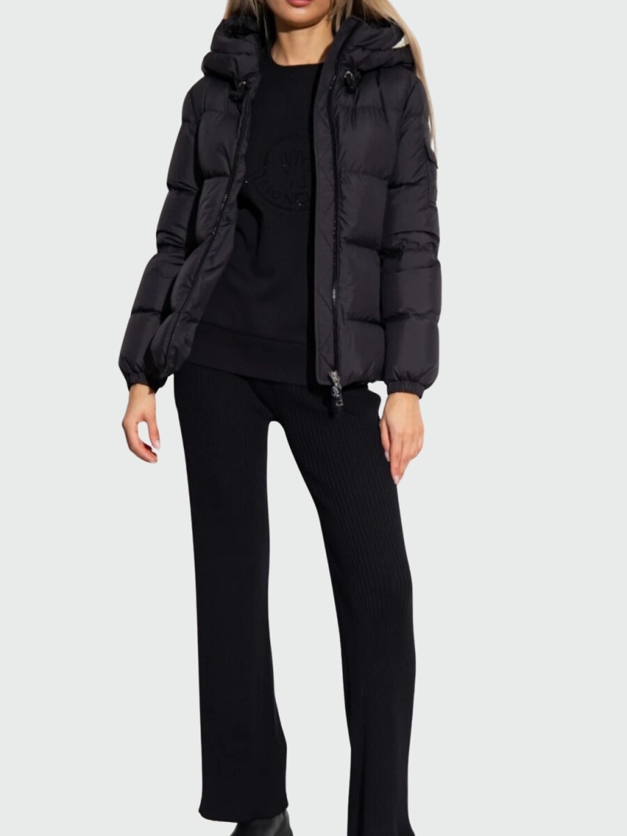 Moncler -Campera rellena de plumas con capucha ajustable, DRAA - Negro 