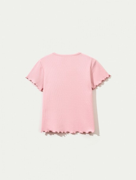 BLUSA MANGA CORTA INFANTIL CON ESTAMPADO ROSADO