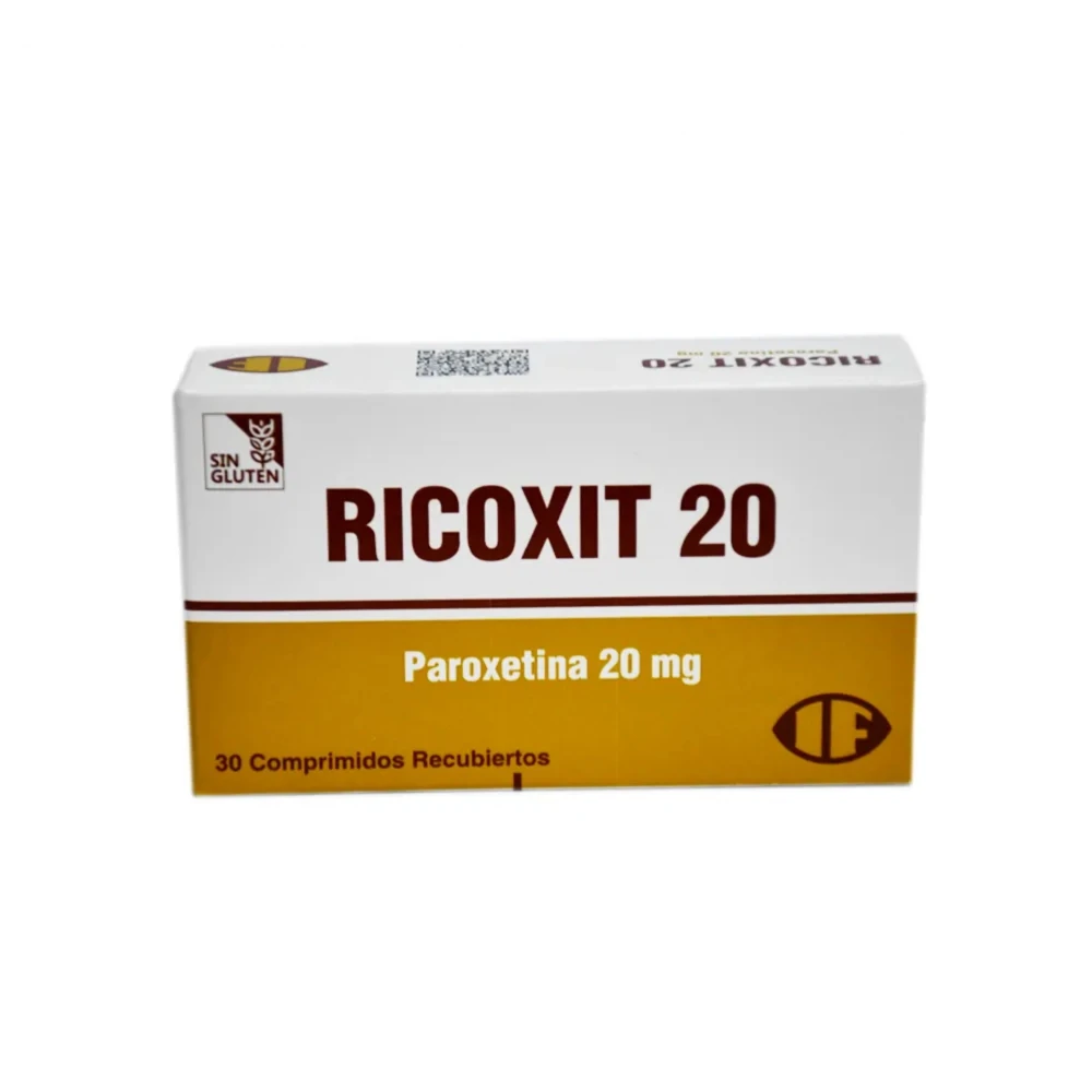 Ricoxit Paroxetina 20 mg - Cont. 30 Comprimidos Recubiertos