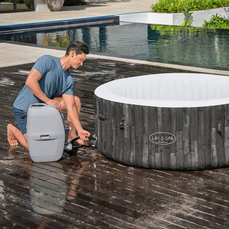 Bestway Spa Inflable 800 L Bañera Hidromasaje + Acces Simil madera