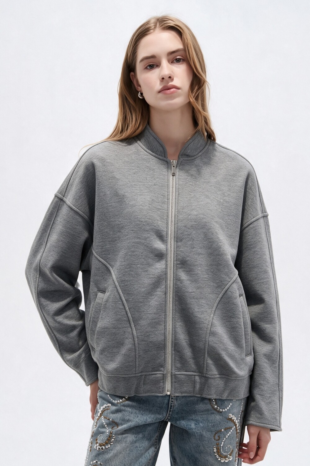 Campera Miukas Gris Melange