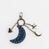 Llavero Starry Night En Cuero Graneado Azul