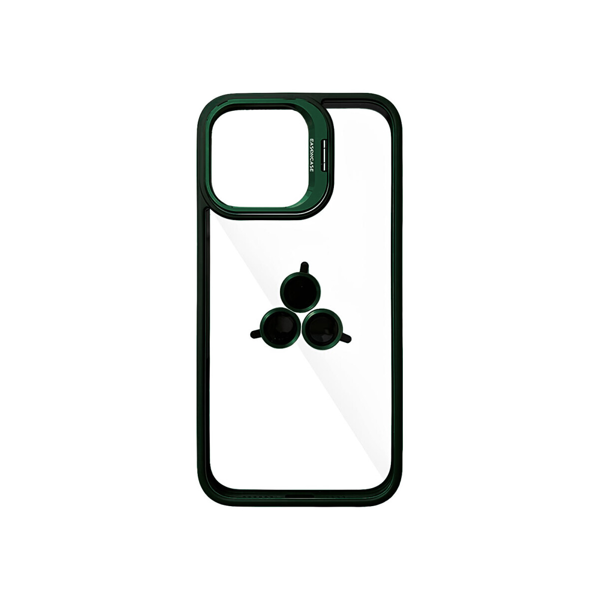 Case Transparente con Borde de Color y Protector de Lente Iphone 15 Pro - Green 