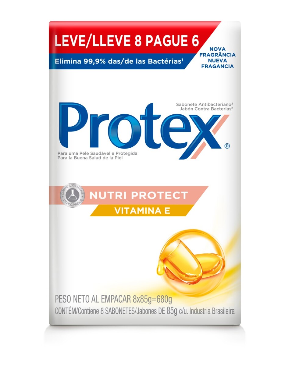 Jabón en Barra Protex Astral Vitamina E - Pack Ahorro X8 85 GR 