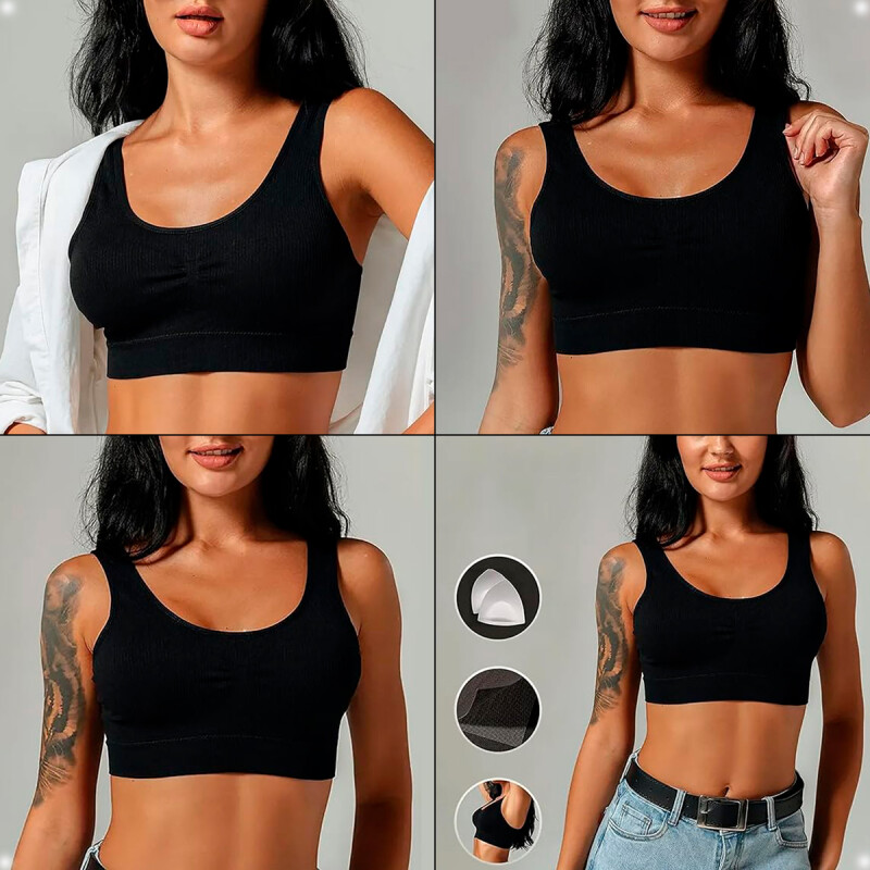 Soutien Top Deportivo Negro Talla XL-XXL